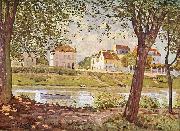 Dorf am Ufer der Seine Alfred Sisley